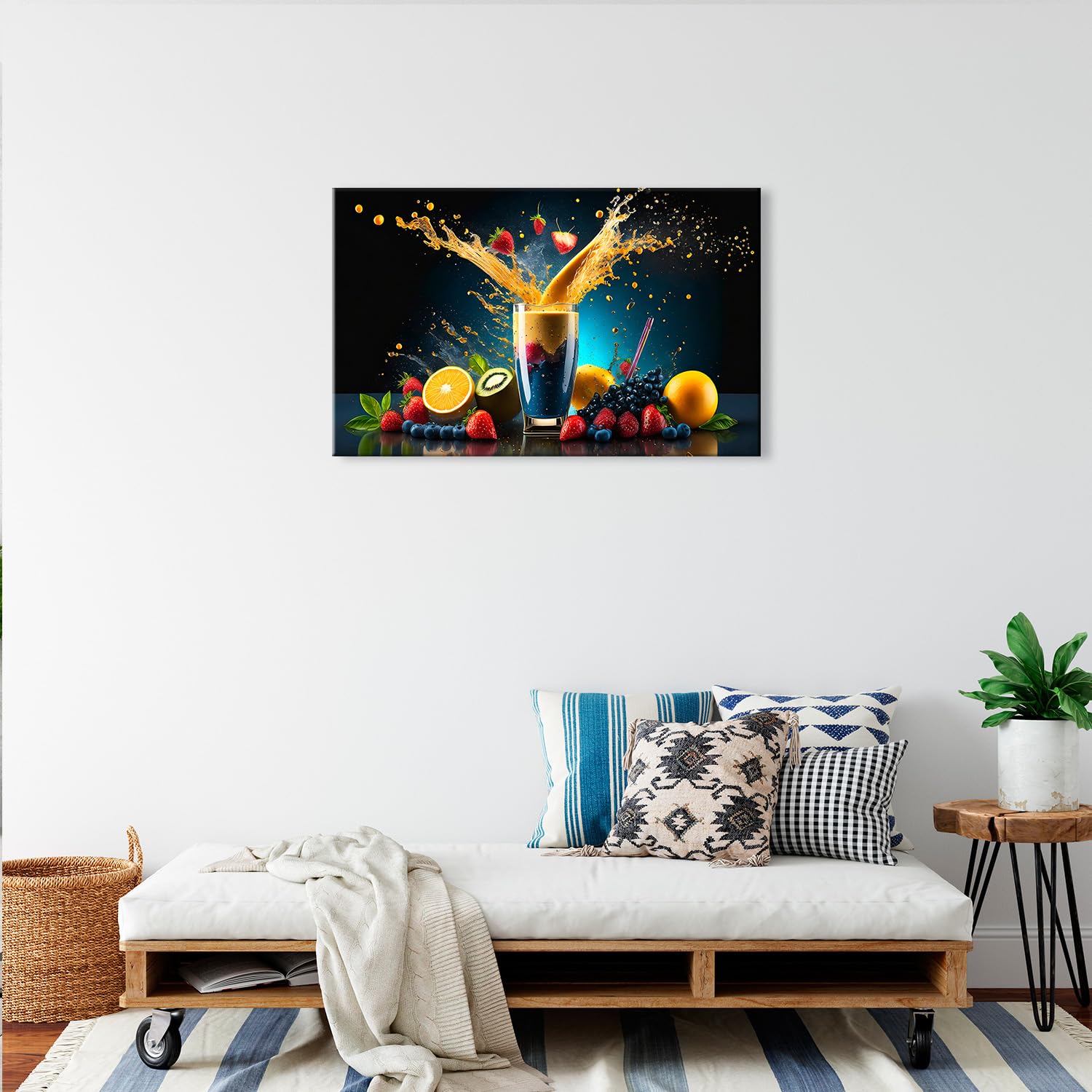 DECLINA – Tableau Mural Mixage Fruité – Déco Murale Gourmande – Impression Haute Définition sur Verre Acrylique – Fabriqué en France