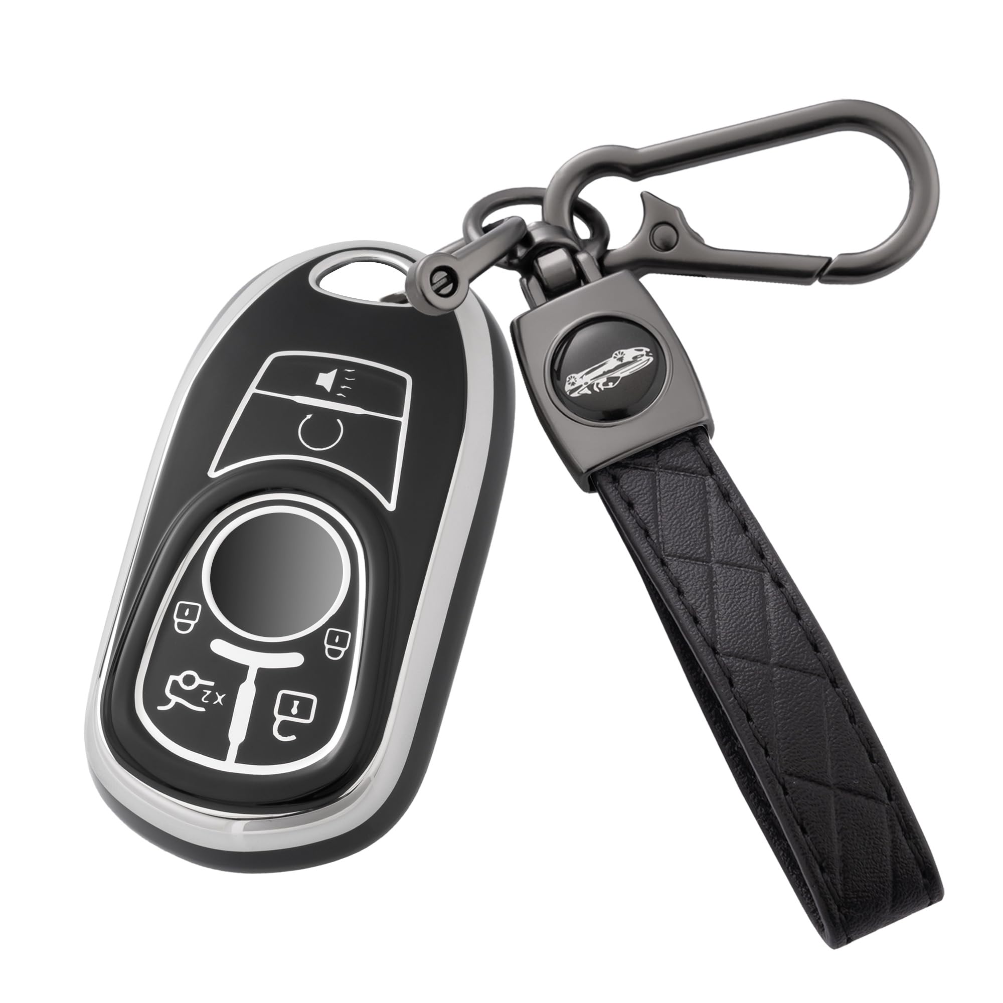 Flensent Key Fob Cover with Keychain for Buick Enclave 2018-2021