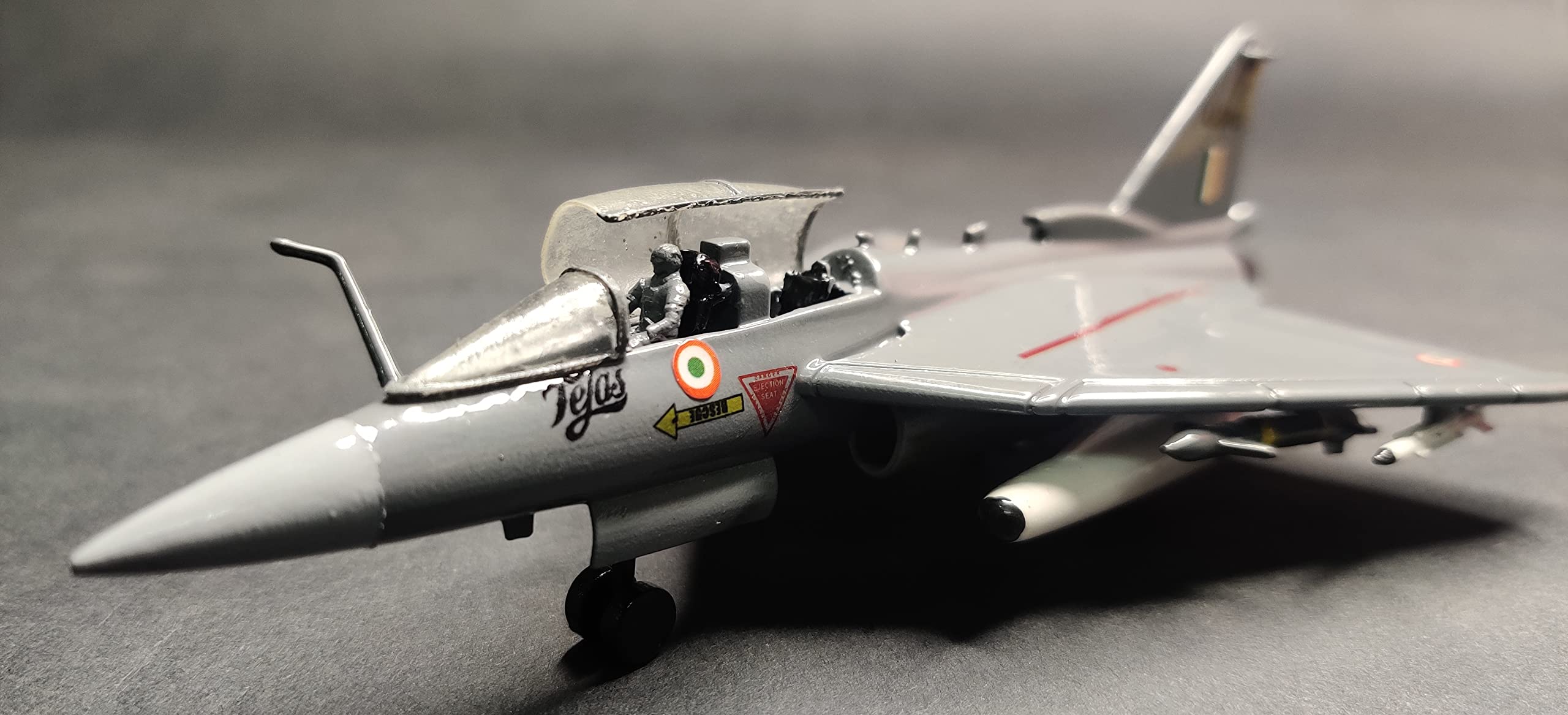 Resin Hal Tejas Fighter Jet [Multicolour], 15.24 Centimeters, 3 Inch
