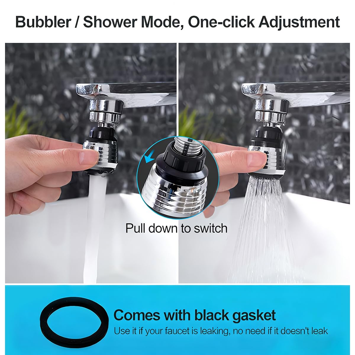 Filtro extensor de grifo con aireador, extensión universal de boquilla giratoria para fregadero, ahorro de agua de filtración multicapa para baño y cocina, cabezal rociador de grifo fácil de instalar — view 4