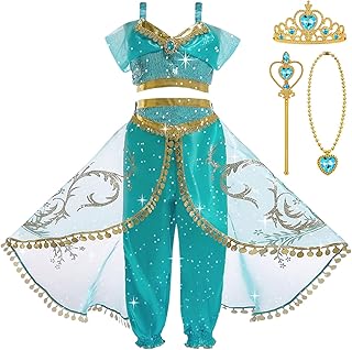Déguisement Princesse Jasmine - Robe Aladdin, Costume Halloween, Anniversaire, Carnaval et Cosplay