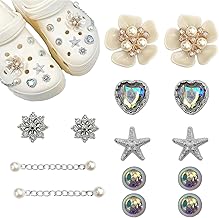 Charms for Crocs, Kids Footwear for Girls Flower Pearl and Diamond Shoe Cute Cartoon Charms Clogs for Woman Leisure Decoration Ideal for Gifts or Birthday Gifts