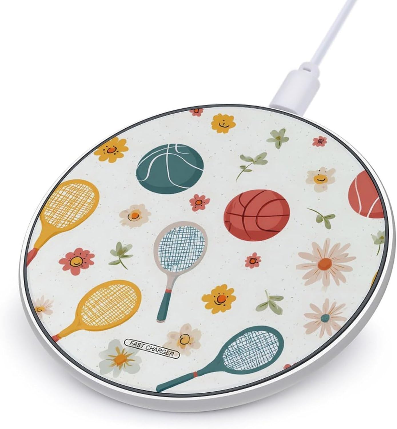 Badminton Racke Basketball Novelty Wireless Charger Funny 10W Fast Charging Pad Mat for Cell Phone