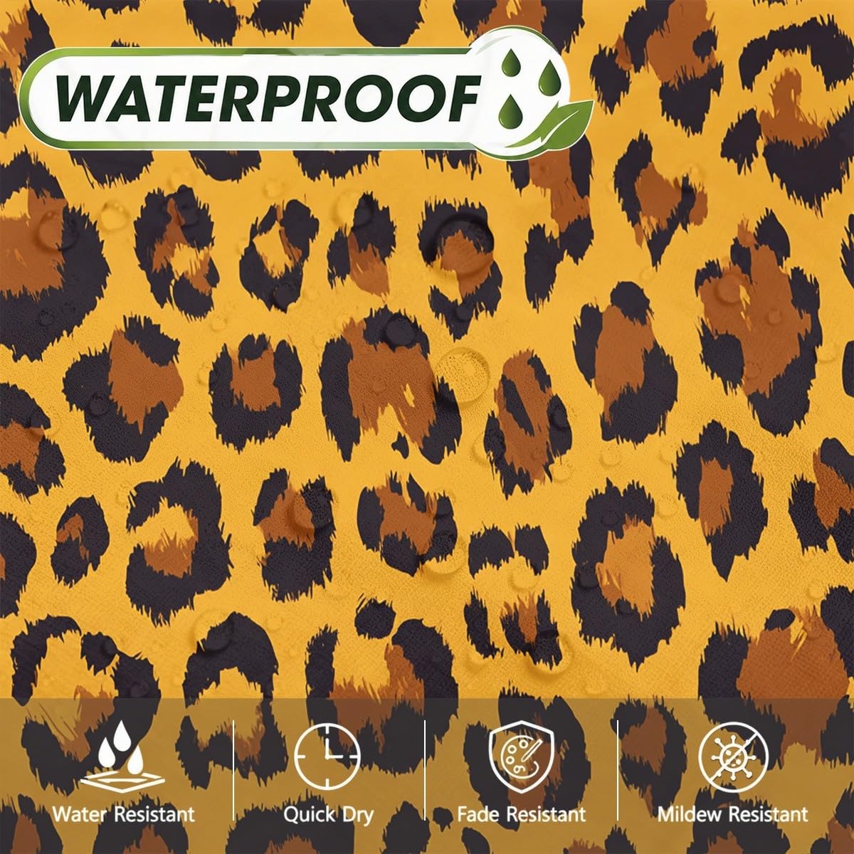 Generico Tenda Doccia 240x200 cm Marrone Impermeabile per Vasca da Bagno | Tenda Doccia Antimuffa Fantasia Classica Con Stampa Leopardata Poliestere, Lavabile, Asciugatura Rapida, Facile da Pulire