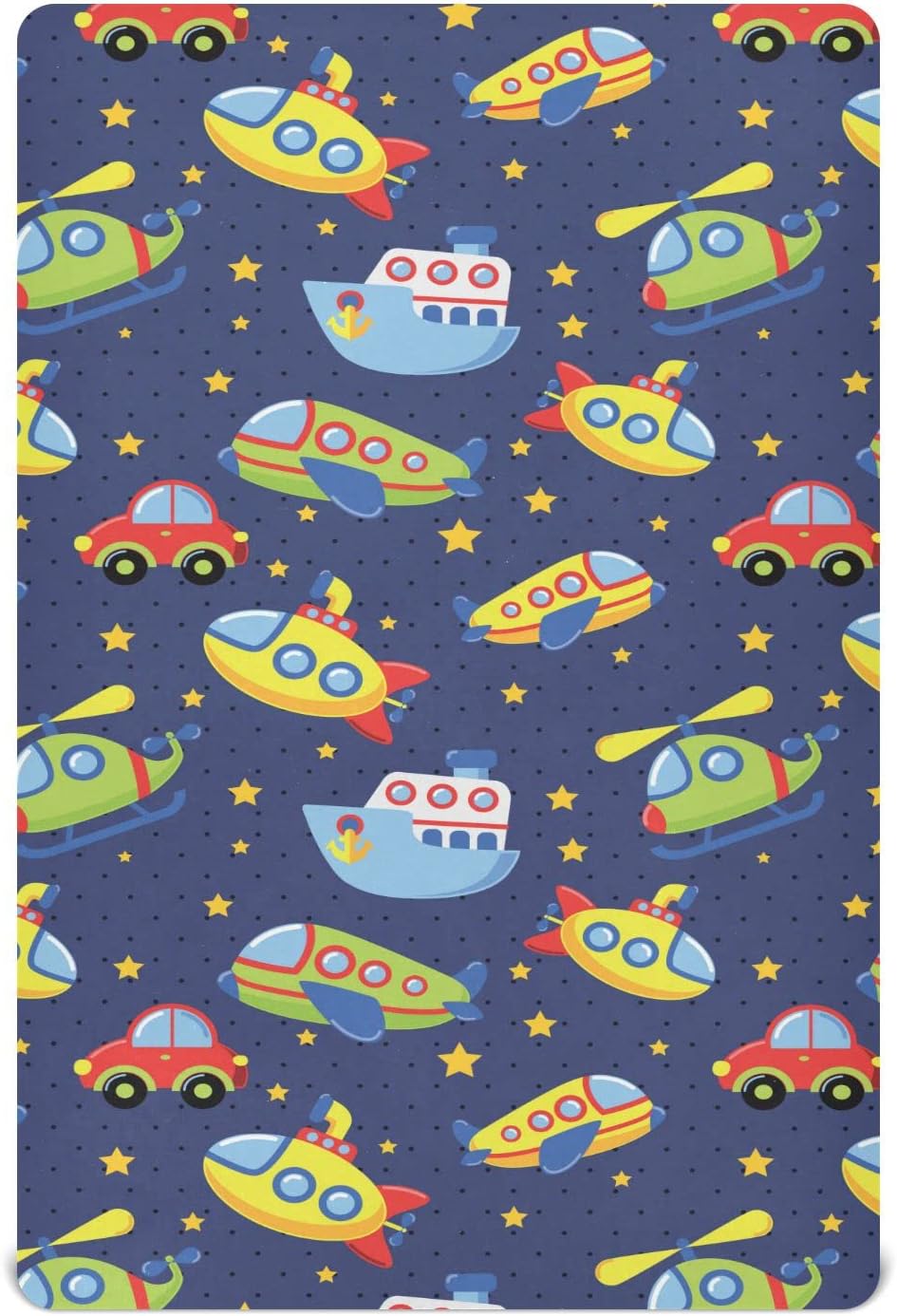 Car Submarine Ship Plane Baby Crib Sheets Fitted Crib