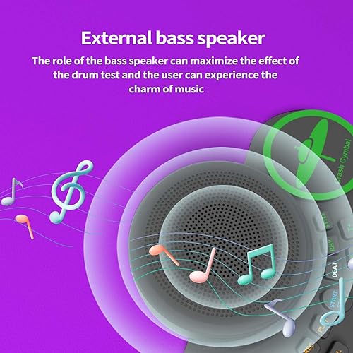 Miniatura 10 de MARVTOWN Juego de batería electrónica de 10 almohadillas, batería eléctrica, almohadilla de batería con conector para auriculares, 2 pedales de pie