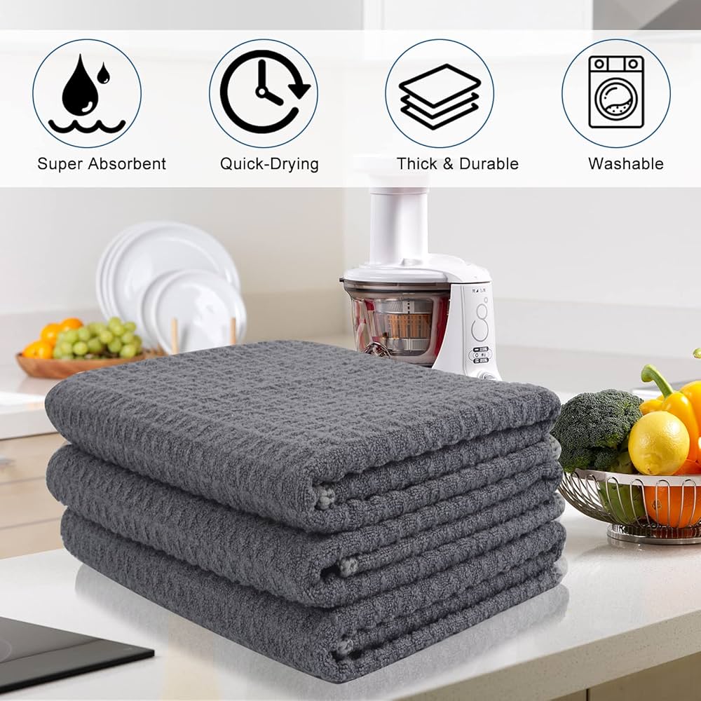 Amazon｜VIVOTE マイクロファイバーキッチン乾燥タオル ワッフル