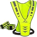 Reflective Running Vest Gear with Reflective Bands for Women Men Safety Reflective Vest for Walking Running Cycling at Night