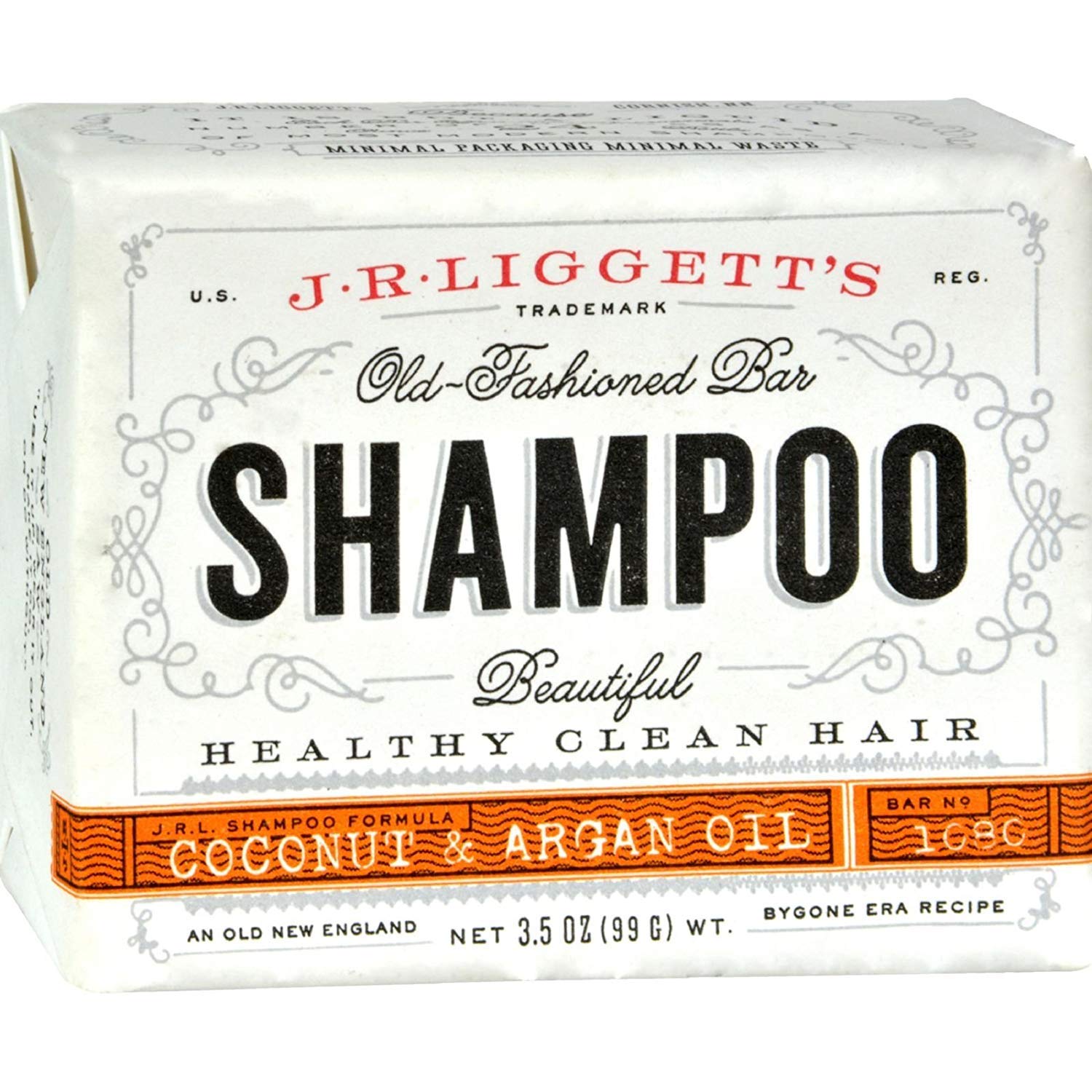 J.R. LIGGETT'S SHAMP BAR,COCONUT&ARGAN, 4 pk
