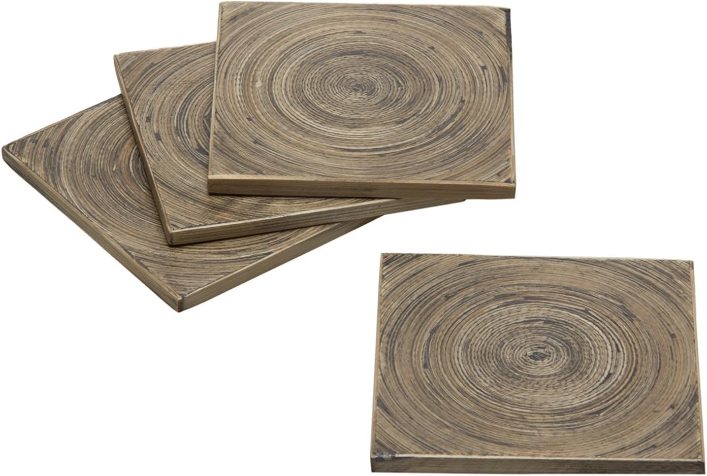 Handmade Spun Bamboo Coasters for Drinks by Earthly (Set of 4)