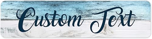 Miniatura 302 de Letrero Personalizado, Letrero de Calle Personalizado, 11 Colores de Fuente, 13 Estilos de Fuente, 4 Opciones de Agujeros, 22 Tamaños, 6x24 Madera