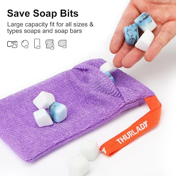 African Net Sponge for Shower, Long Exfoliating Body Scrubber
