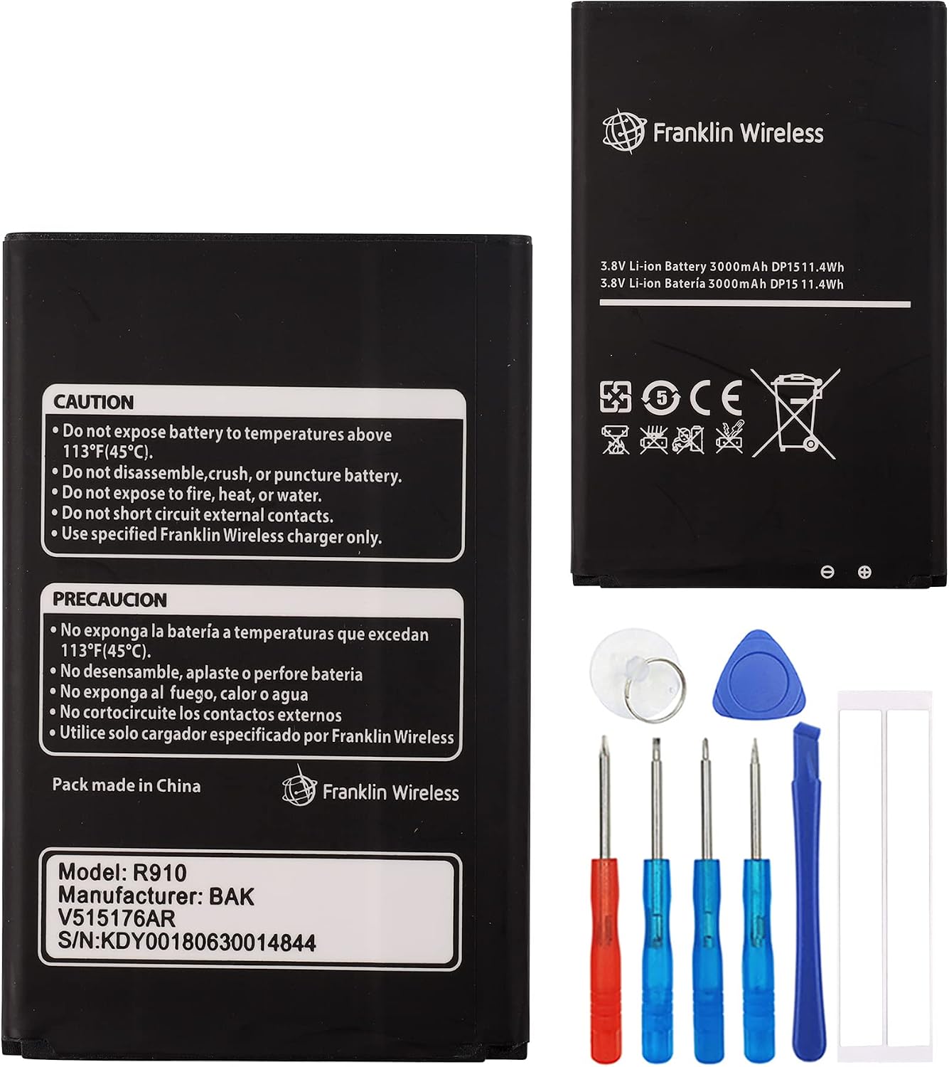 Replacement Battery R910 Compatible with Franklin Wireless R910 V515176AR Mobile Hotspot Battery with Tools