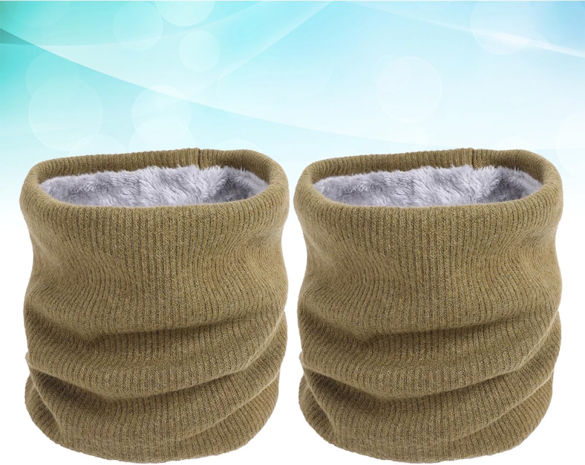 COLLBATH 2pcs Double-layer Cold Protection Scarf for Winter Windproof Neck Warmer Circle Collar Classic Green Soft and Comfortable Design for Outdoor Activities