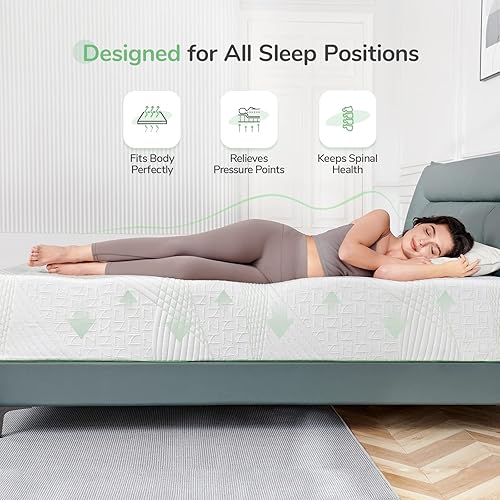 Miniatura 3 de Novilla Colchón completo, 10 pulgadas, espuma viscoelástica refrescante, firmeza media, blanco