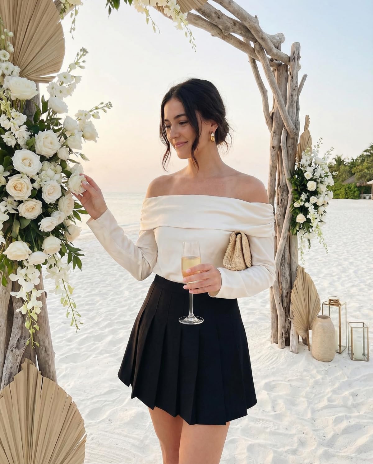 Pleated Skirts for Women High Waisted Tennis Skort Basic Casual Mini Skirt