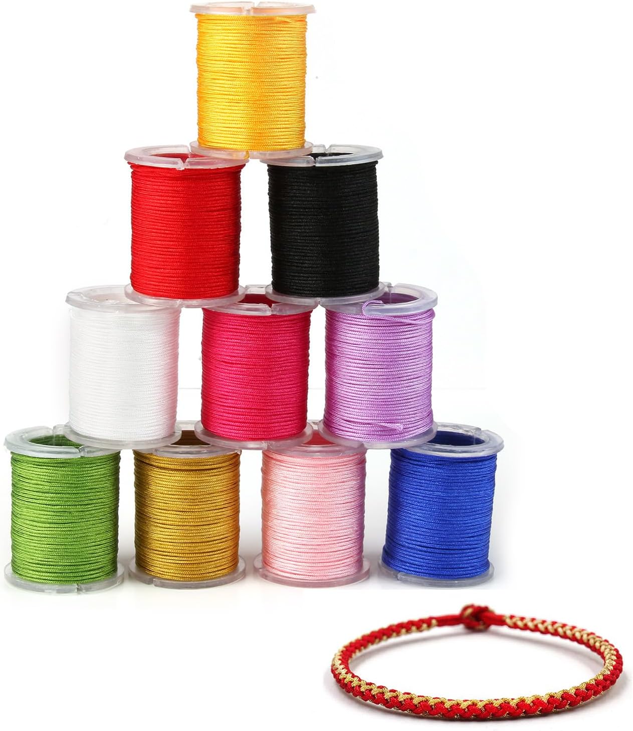 PH PandaHall 15 Colours 0.8mm Nylon Thread Bracelet String Drawstring ...