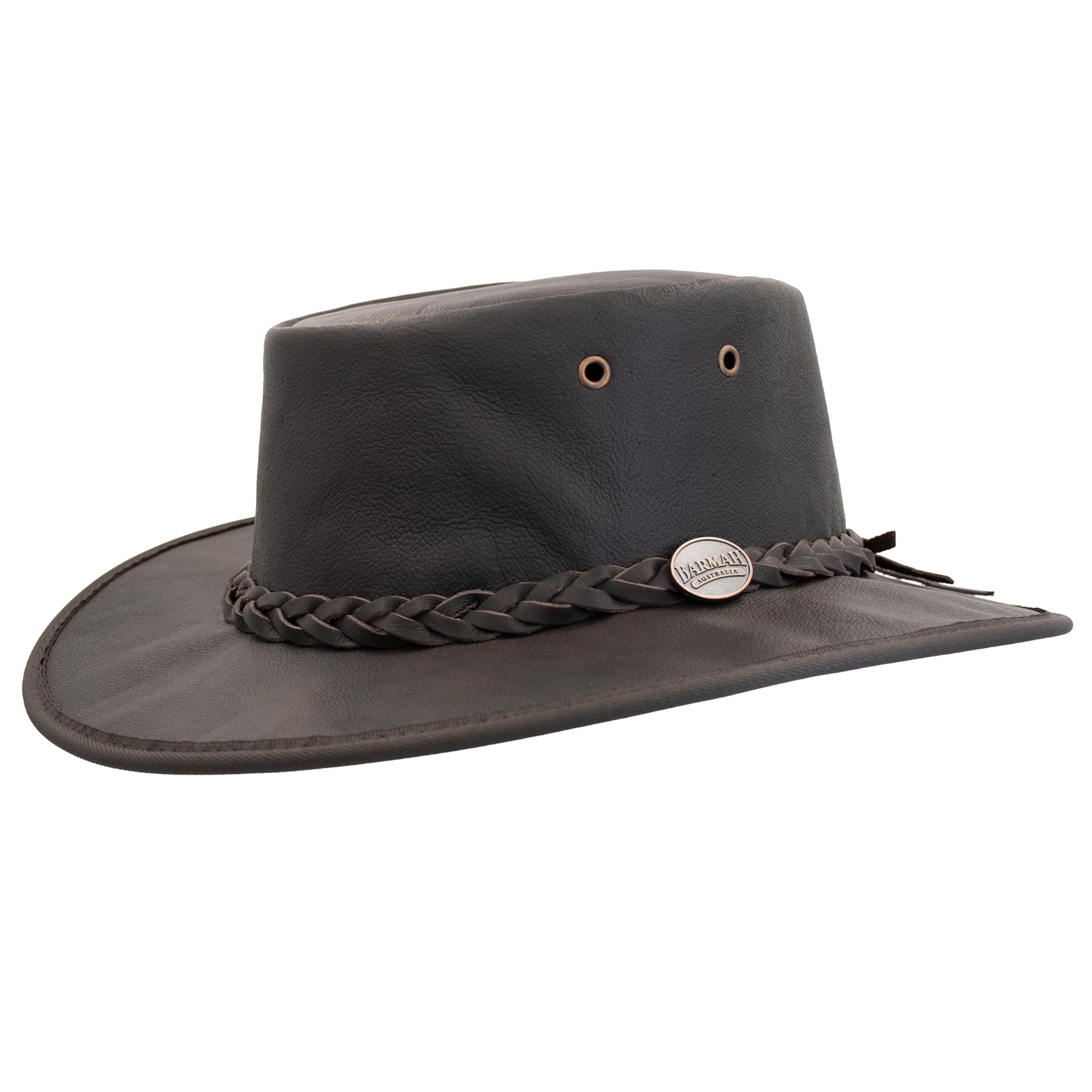Barmah Sombrero Squashy Sundowner Kangaroo Hombre - Made in Australia Stockman Outdoor Canguro con Banda de Piel, Ribete Verano/Invierno Primavera Verano Otoño Invierno