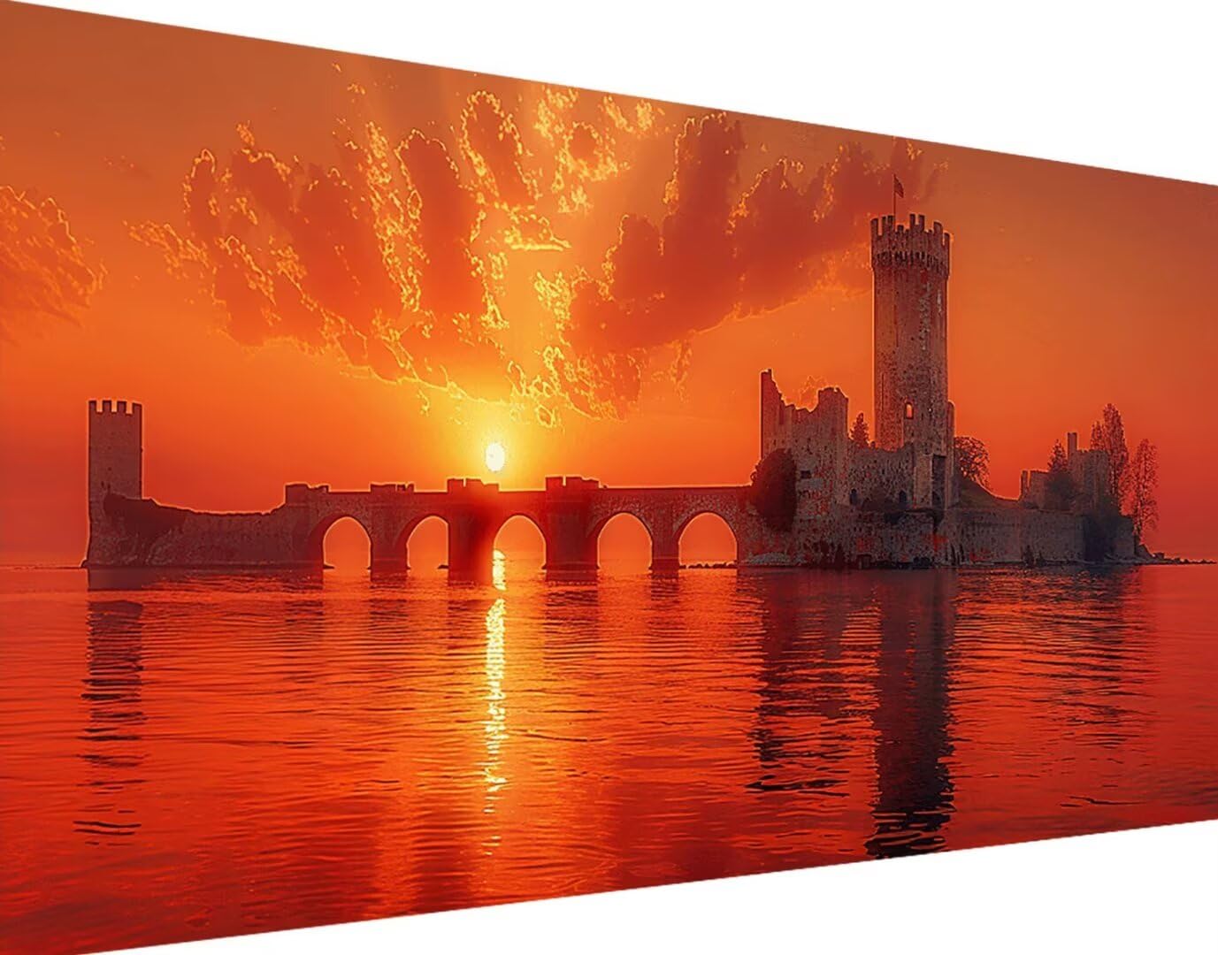 Jesienne zestawy do sztuki diamentowej dla dorosłych, 5D diamentowy obraz o zachodzie słońca, zestawy artystyczne, duże diamentowe malarstwo 60 x 120 cm, DIY, okrągłe wiertło, malarstwo diamentowe,