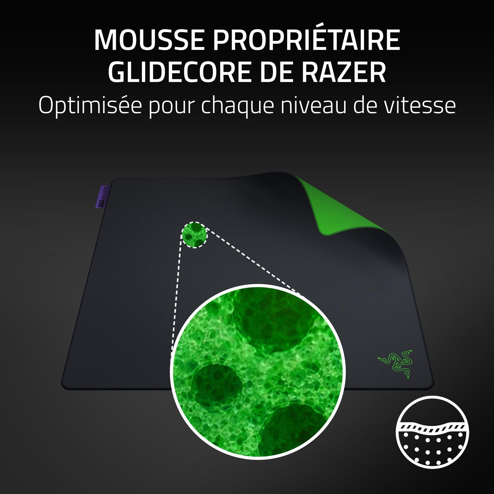 Razer Gigantus V2 Pro L - Max Control - Tapis de Souris Gaming Esports Souple pour rapidité et contrôle - Mousse propriétaire GlideCore - Optimisé capteurs optiques - 500mm x 480mm | Max Control