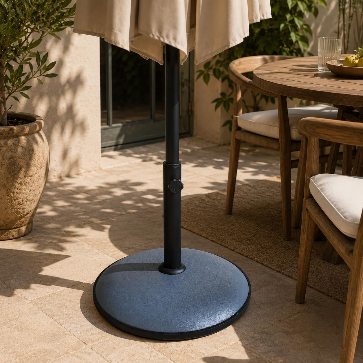 Base Ombrellone 25 kg Supporto per Giardino e Terrazzo | Base pesante per ombrellone, maggiore stabilità all'aperto, ideale per giardino e terrazzo, fissaggio regolabile