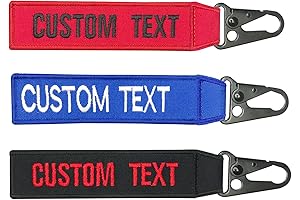 Personalized Embroidery Keychain with Custom Name Tag - The Durable Crew Bag...