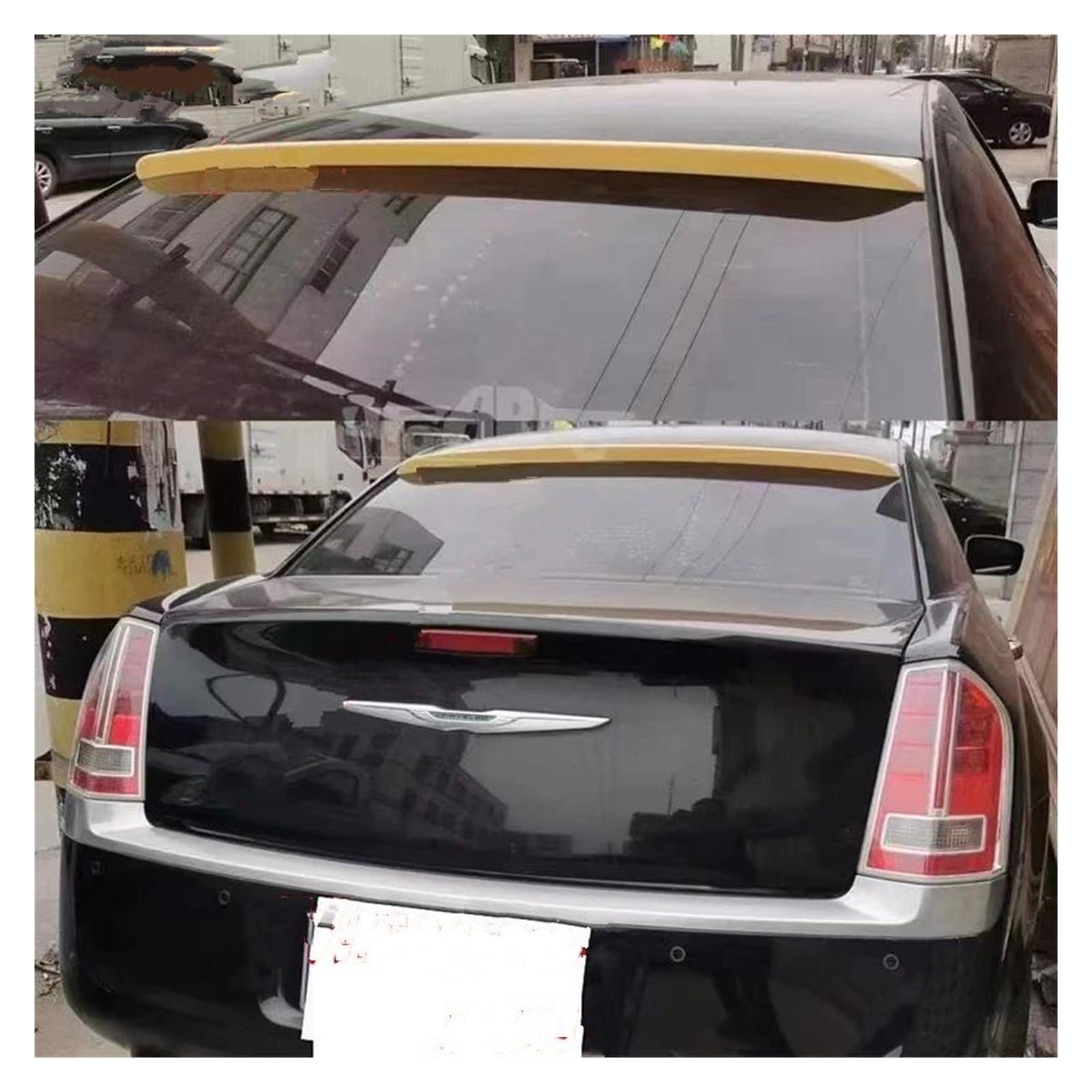 Car Tail Wing Roof Spoiler Factory Style For Chrysler 300 300c 2011-2018 Year Rear Trunk Wing BodyKit Accessories ABS Plastic Rear Spoiler(Carbon Fiber Look)
