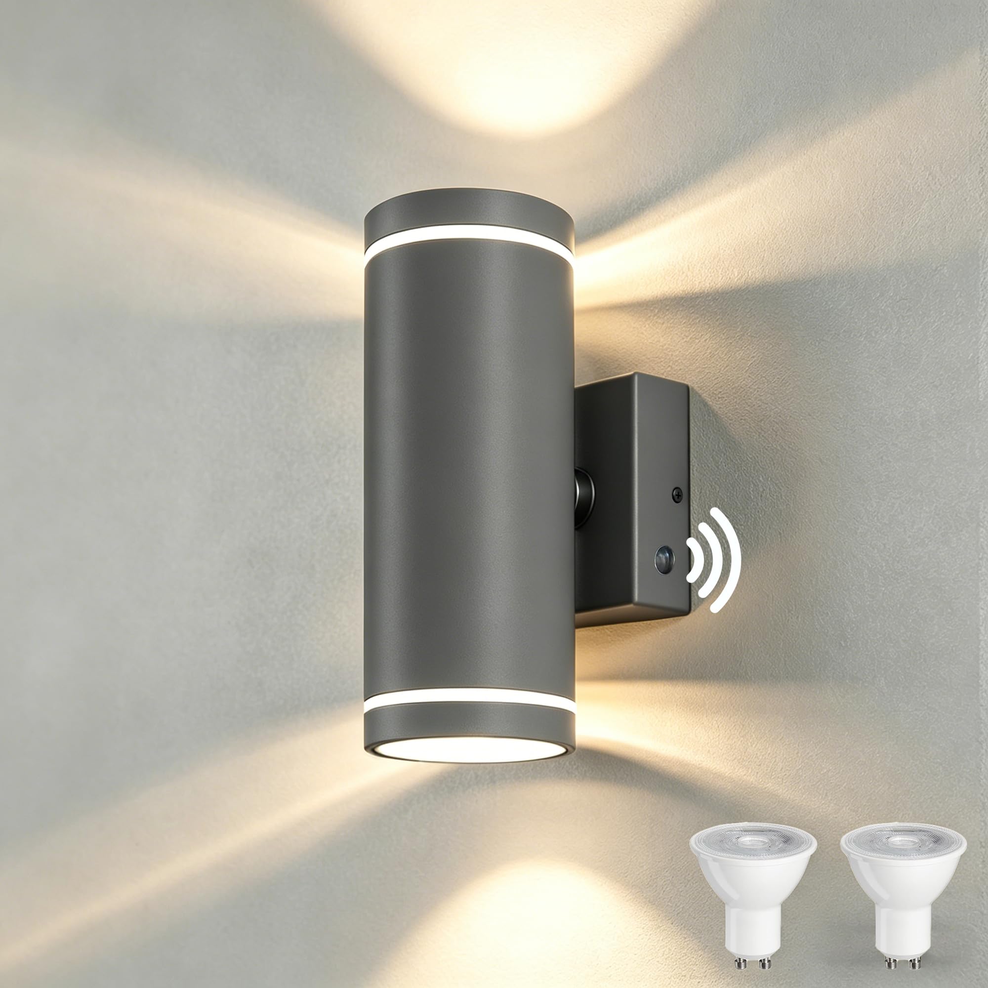 YOVGQOLV Dusk to Dawn Outdoor Wall Lights Up Down Lights IP65 GU10