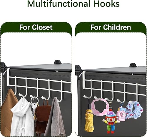 Miniatura 5 de Whitmor Organizadores de armario y almacenamiento de 16 cubos, estantes apilables de plástico con ganchos y mazo, organizador de ropa de bricolaje,