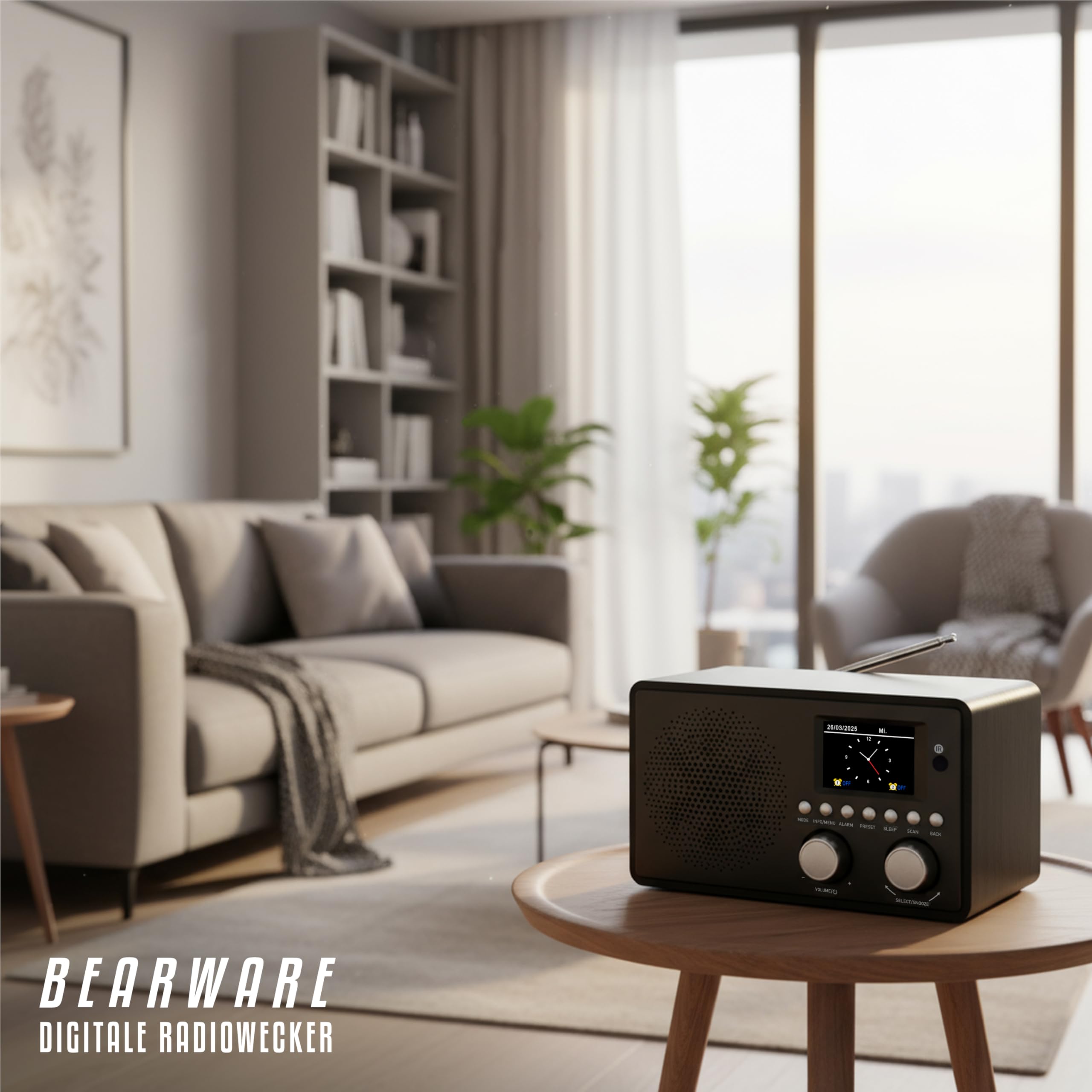 CSL - DAB+ Radio mit TFT Display und Fernbedienung - Bluetooth DAB Plus Radiowecker – DAB DAB+ FM-Radio – 40 Speicherplätze – Automatischer und manueller Suchlauf – Equalizer – USB-Datenport – AUX in