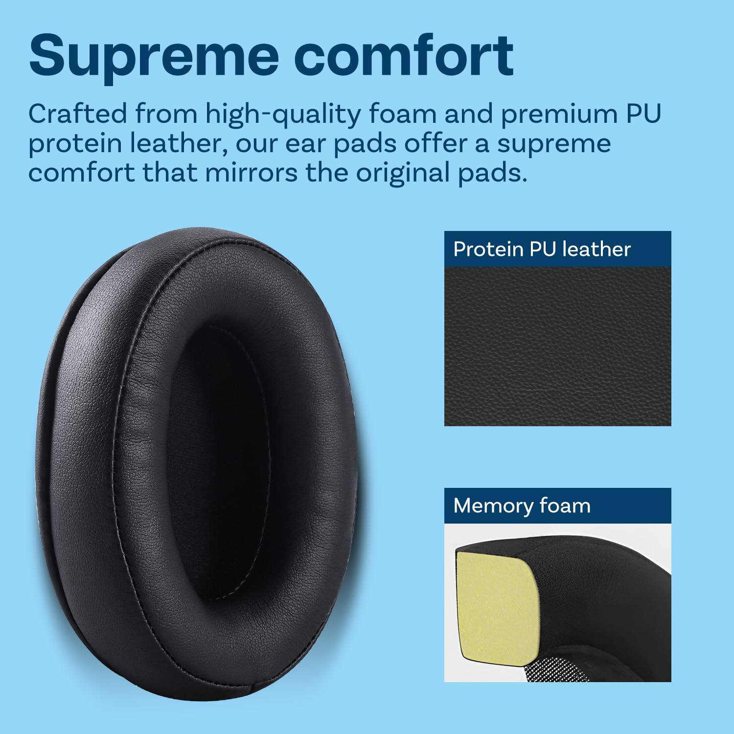 MMOBIEL Remplacement Coussinets d'oreille pour HyperX Cloud Stinger/Cloud Flight/CloudX/Cloud II/Cloud III/Cloud Alpha/Cloud Core/Mix Casque - Memory Foam et Protein PU Noir