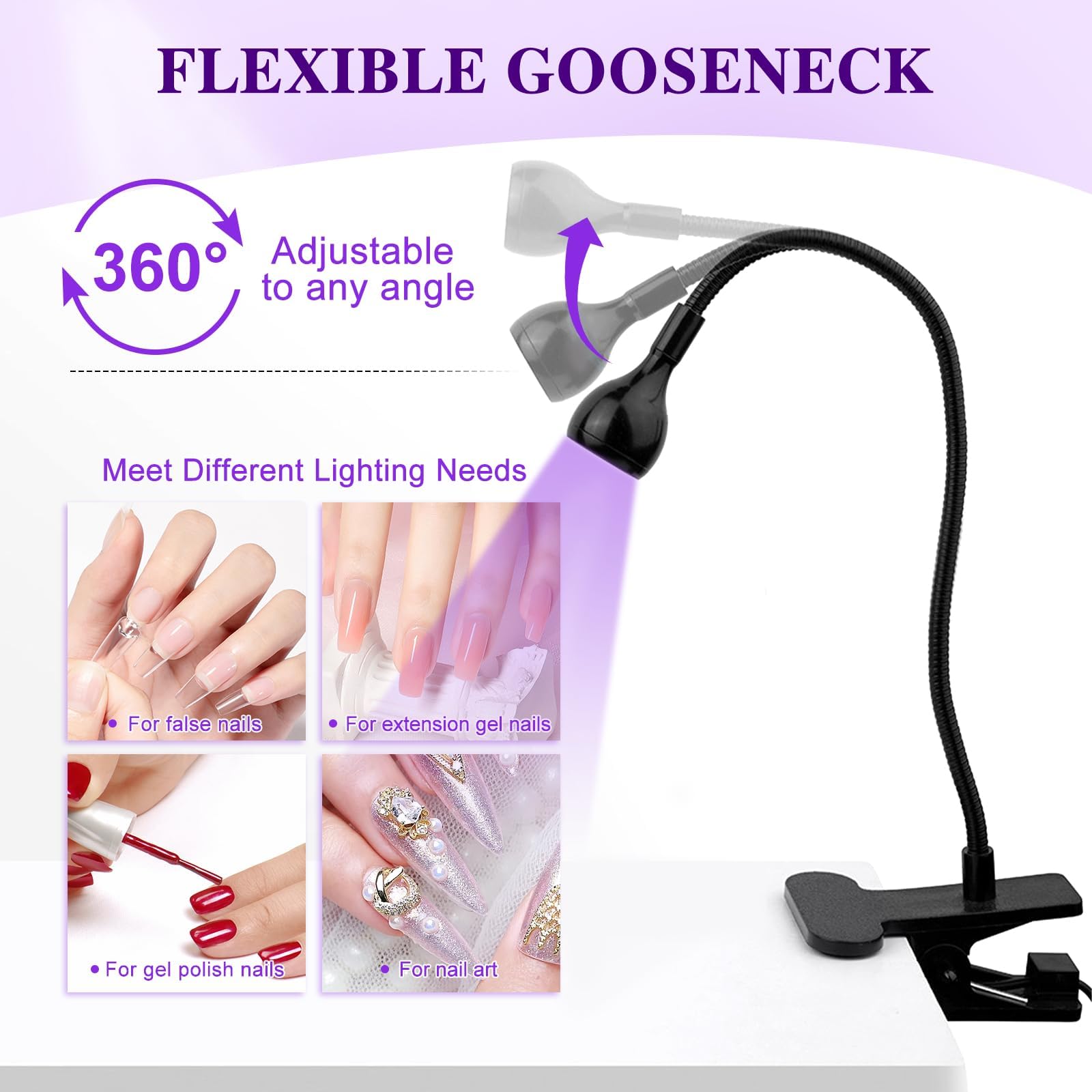 Soodyoow 3W Flash Cure Nail Lamp, UV Lamp Nail Dryer, Mini Nail Lamp, Mini UV Nail Lamp, UV Lamps for Gel Nails Nail Lamp - Image 2