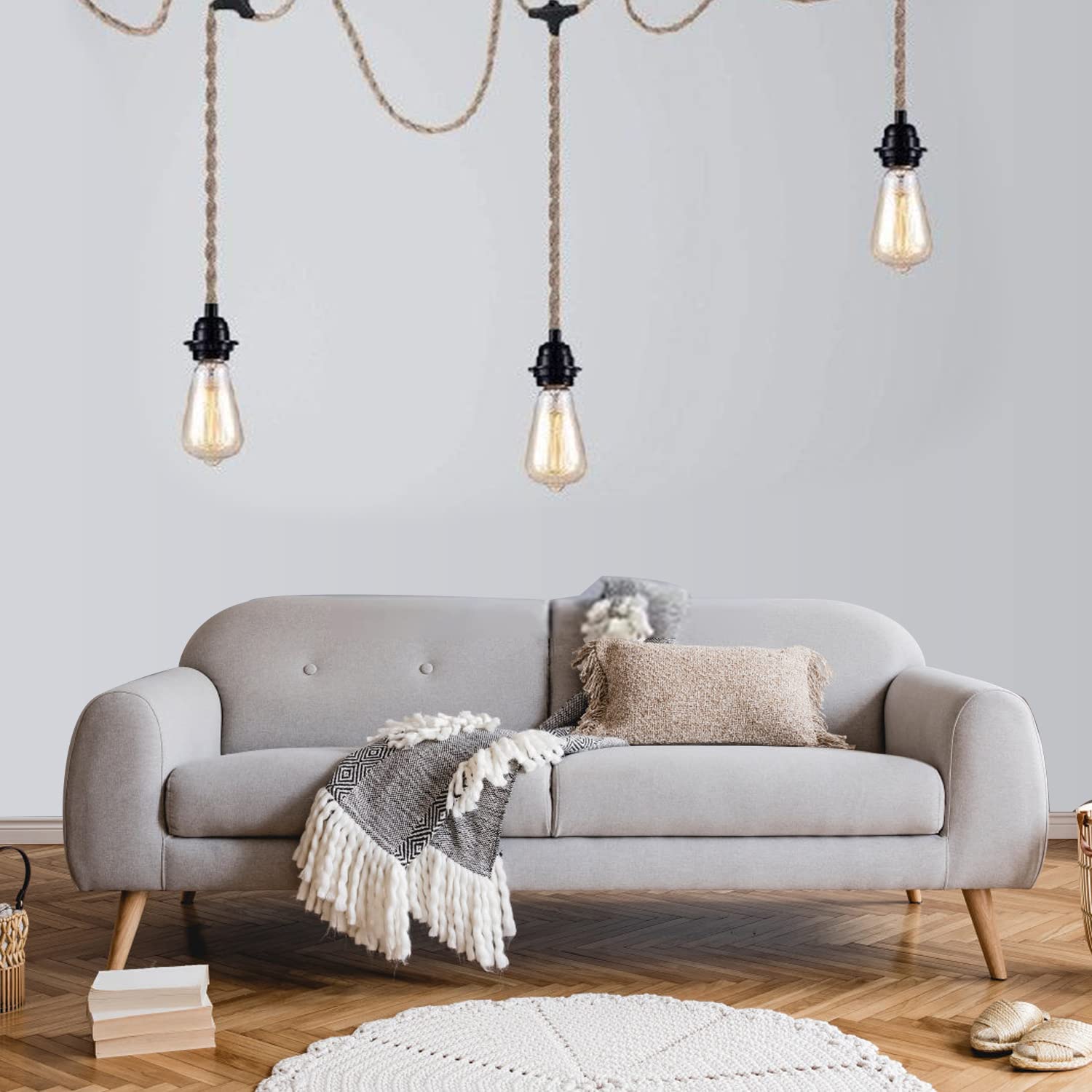Lot De 3 Douilles E27 Avec Câble 1.8m Et Interrupteur - Socle Lampe Suspension - Noir - 250V - Pour Chambre, Salle à Manger