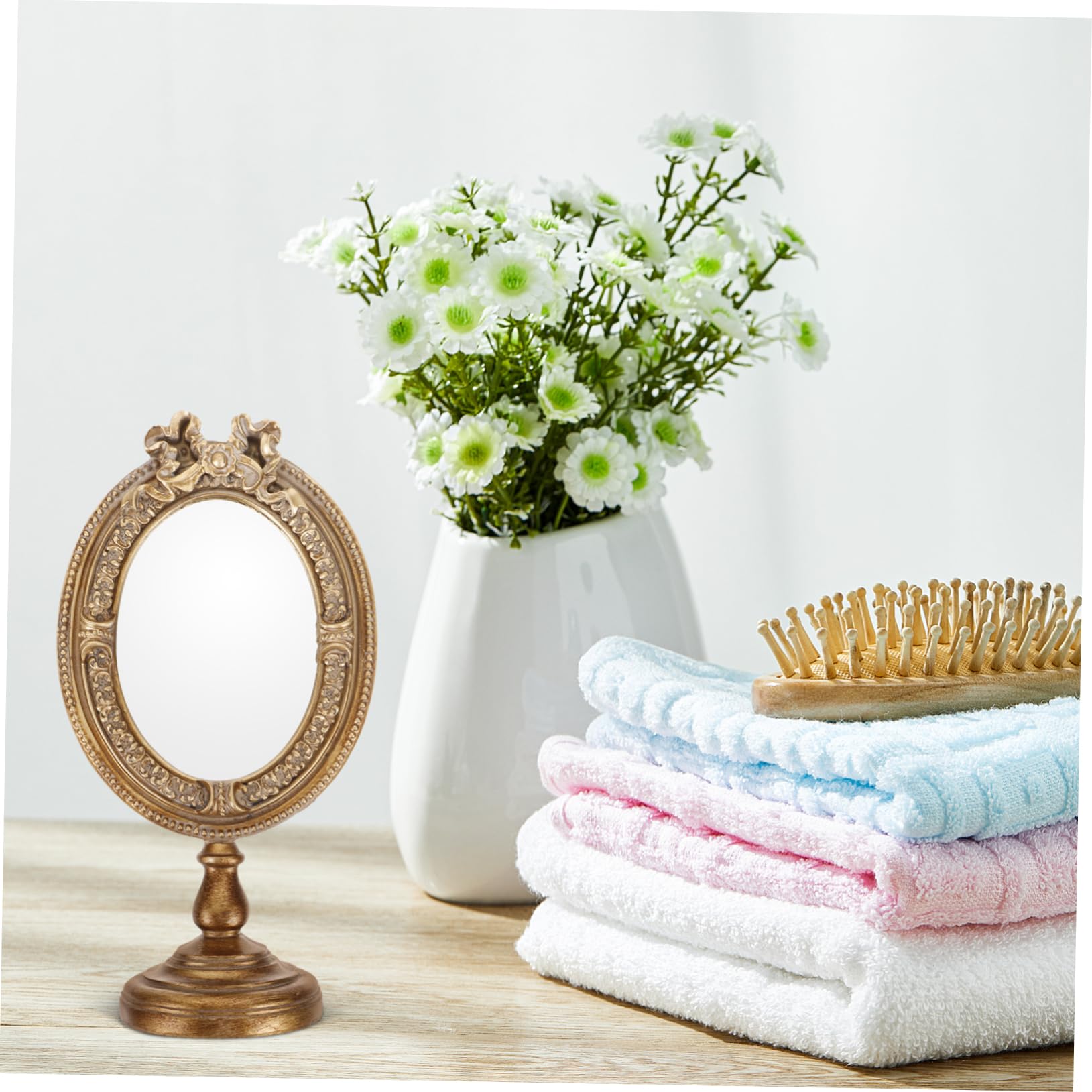 Healeved 3stücke Vintage Makeup Spiegel Mit Stabilem Standfuß Kompakter Tischspiegel Für Schlafzimmer Für Teenager Und Professionelle Makeup-künstler Langlebig Und Ästhetisch