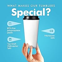 Vista 3 de Simply Green Solutions - Reusable Coffee Cups with Lids, Thermal Cups for Hot and Cold Drinks, Double Wall Tumbler, To Go Coffee Cups, 16 oz Coffee