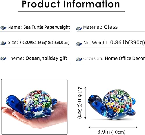 Miniatura 14 de EUSTUMA Figura de flor de vidrio soplado a mano, pisapapeles de vidrio para regalo de cumpleaños Papel colorido de la ciudad