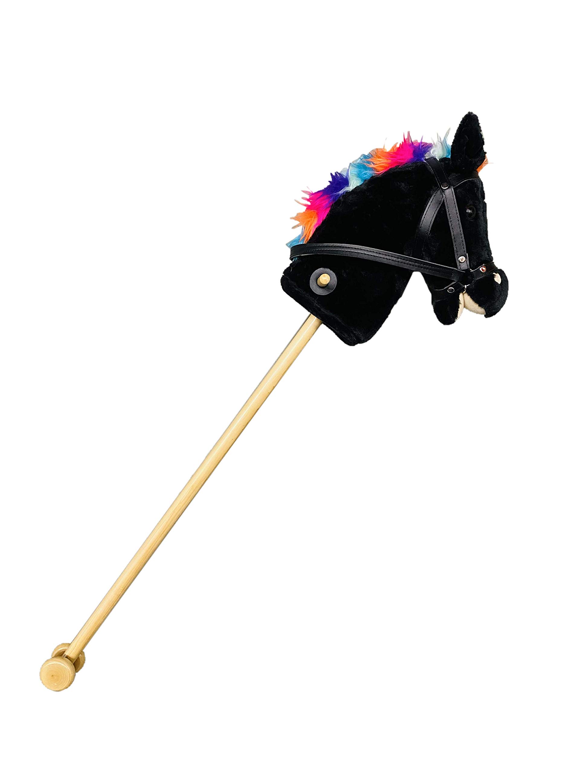 2883 Steckenpferd schwarz mit Pferdegalopp und Gewieher, 90cm