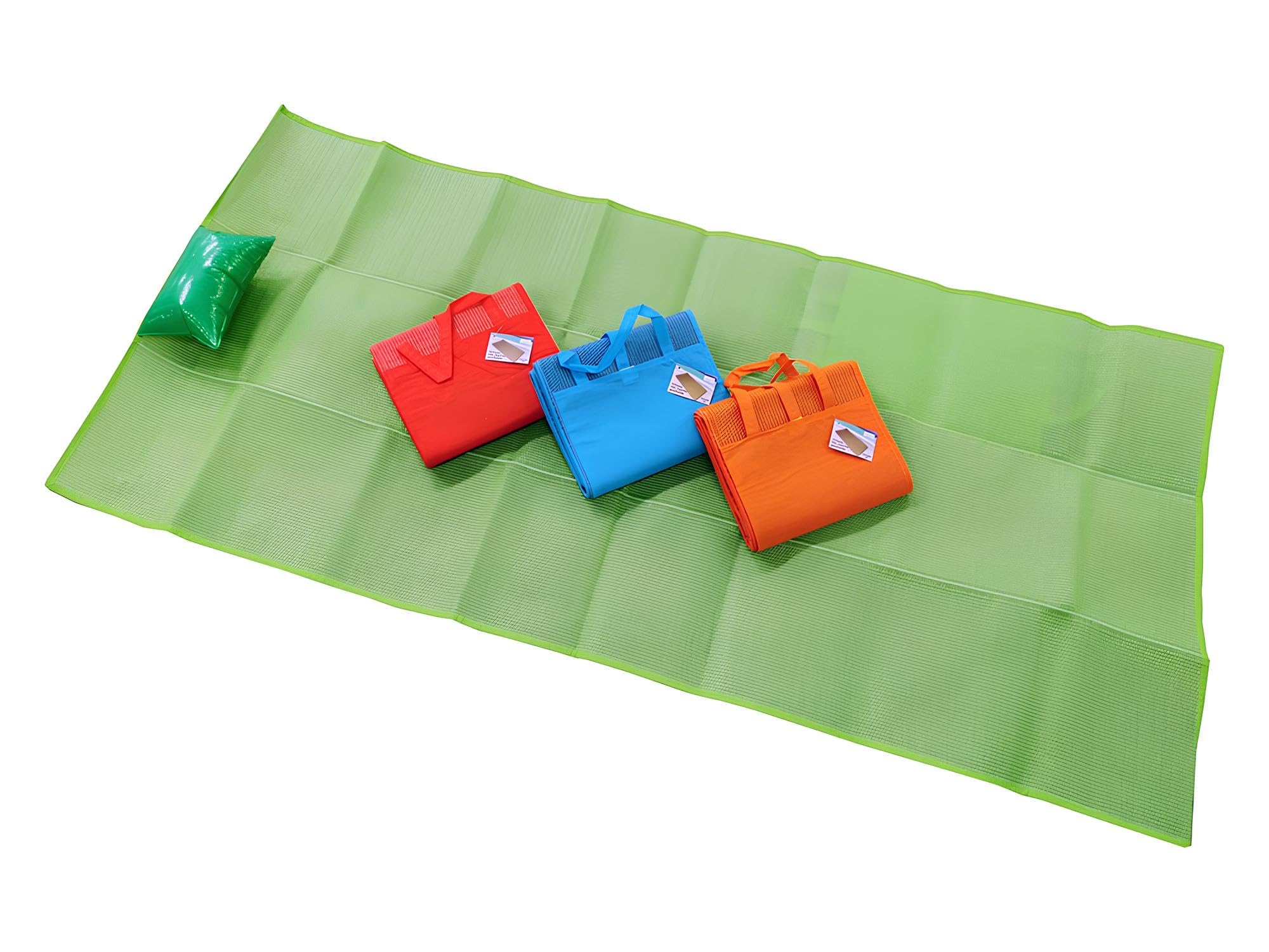 Stuoia Spiaggia Gonfiabile Pieghevole 180x80 cm con Cuscino e Manici