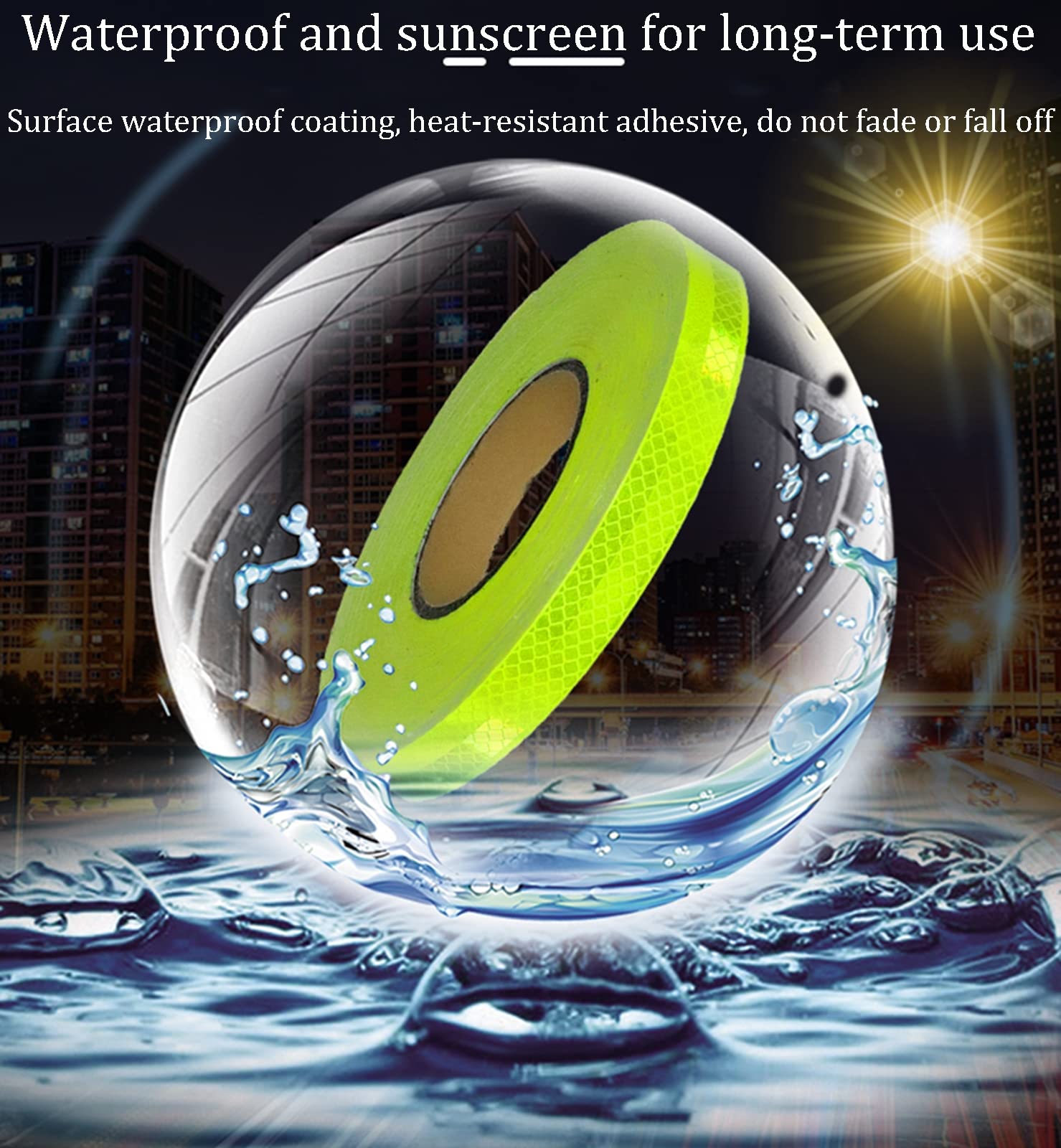 Reflektierendes Klebeband, Absperrband, Bodenmarkierungsband, 0,8 Zoll x 147 Fuß, wasserdichtes wasserdichtes Outdoor-Fahrradfelgen-Reflektorband, dünne reflektierende Aufkleberrollen for Fahrräder, F