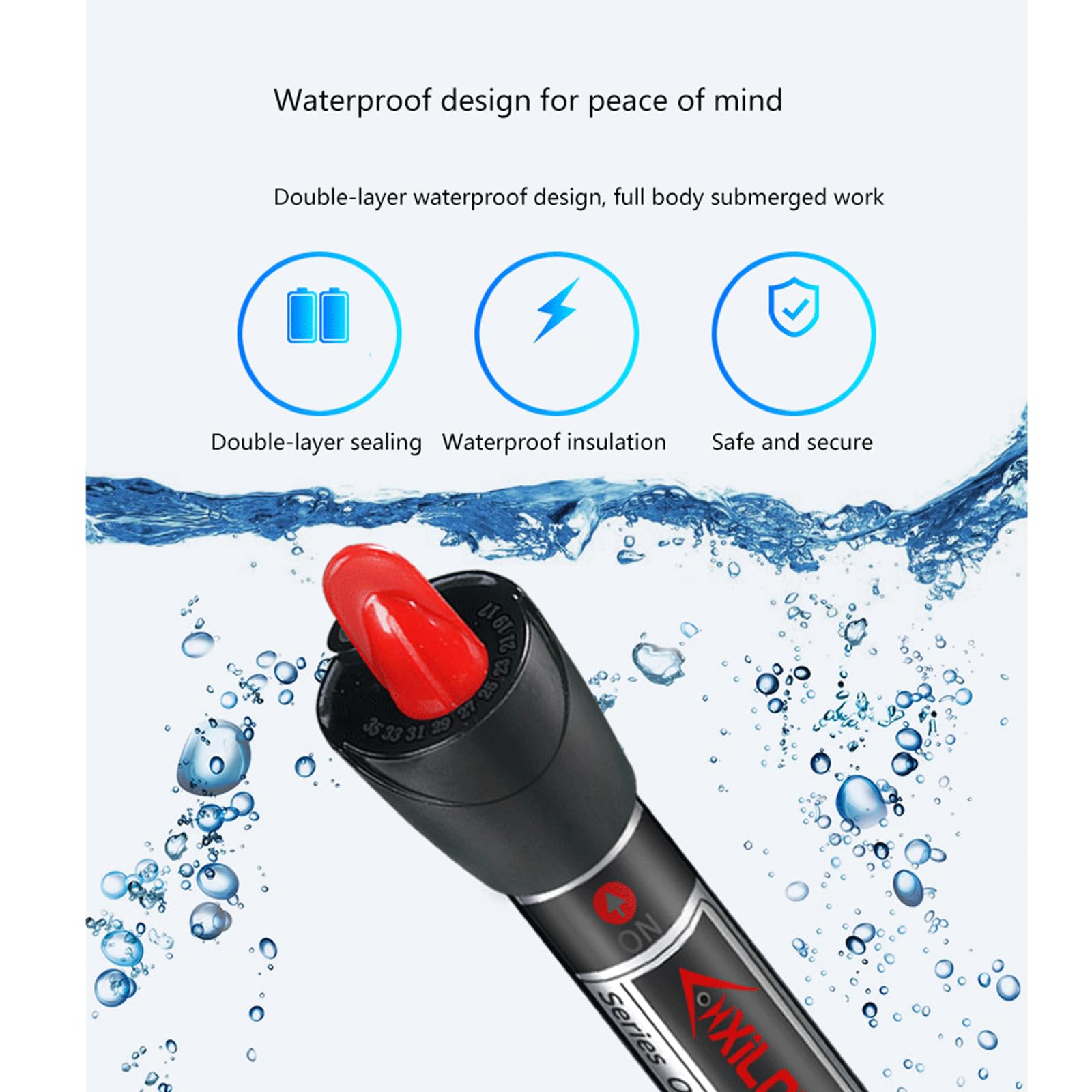 Asta riscaldante per acquario, in acciaio inox, termostato automatico antideflagrante, 50 W (200 W)