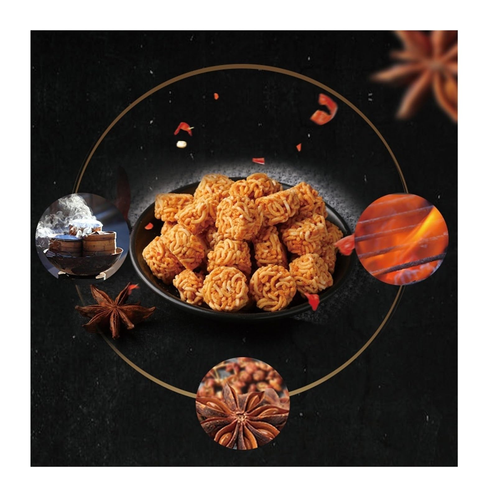 Noodles croccanti con polpette di ramen da 50 g: croccanti e ricchi di sapore, lo snack perfetto for soddisfare le tue voglie(10bag)