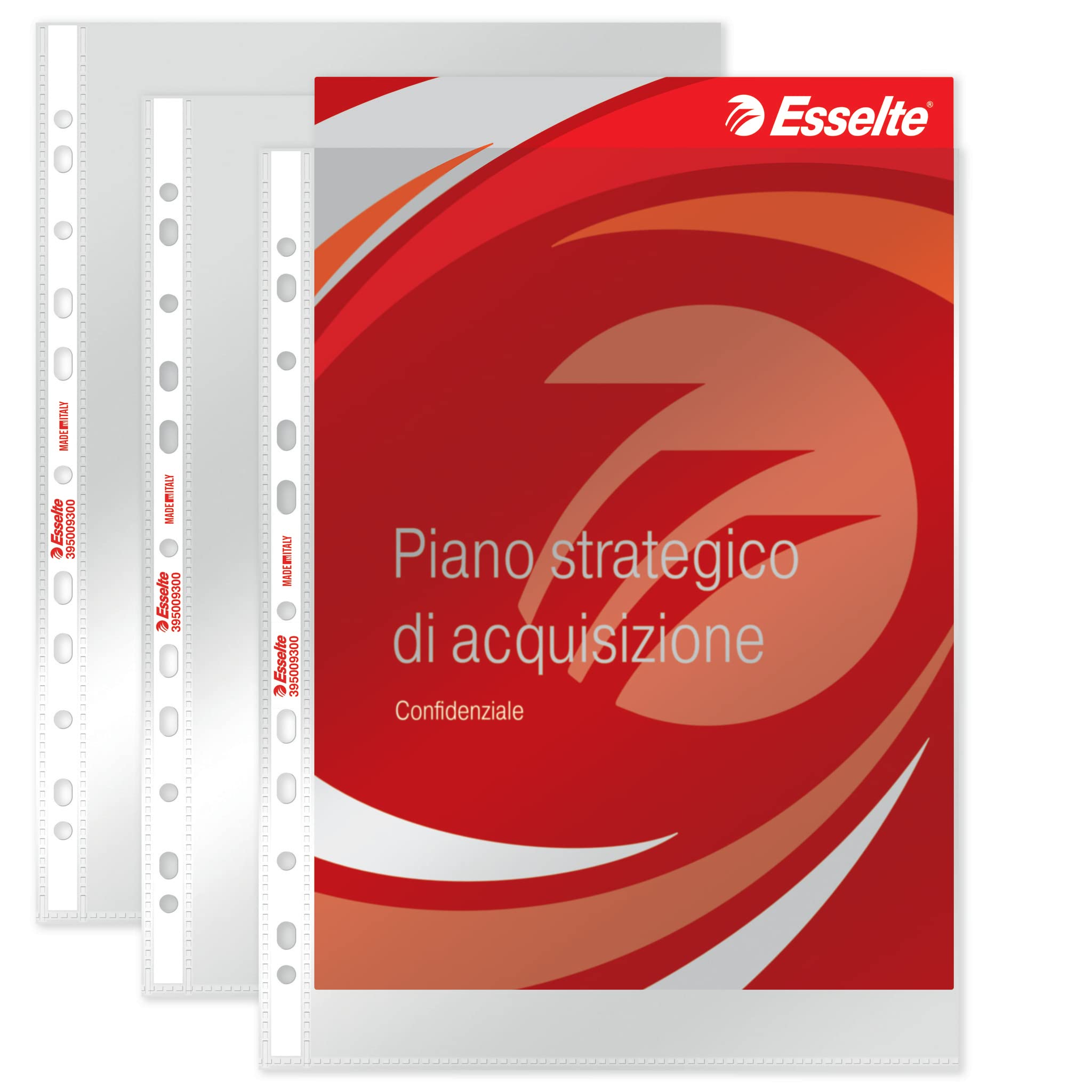 Esselte Perforated Envelopes, Copy Safe de Luxe, Transparent, Document Holder A4 PP lucido