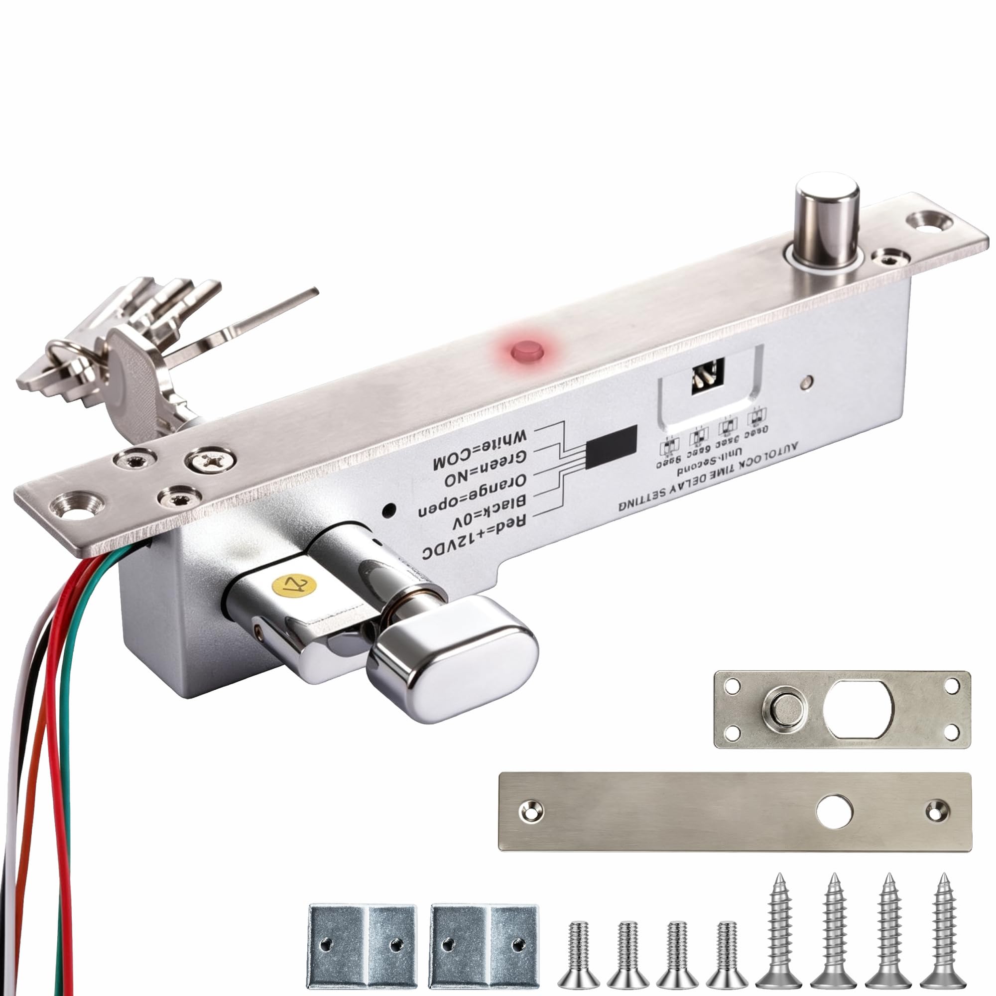 UHPPOTE Cylindre de Serrure Fail Secure NO Verrou Electrique Solide Ouvert par la Clé Cylindre Ouvert Manuellement