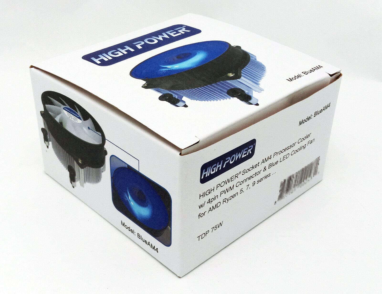 Wysokowydajny klimatyzator CPU z niebieskim oświetleniem LED, aluminiowym radiatorem i wentylatorem PWM 95 mm do procesorów AMD Ryzen 5, 7, 9/gniazdo AM4/AM5 do płyt głównych PC