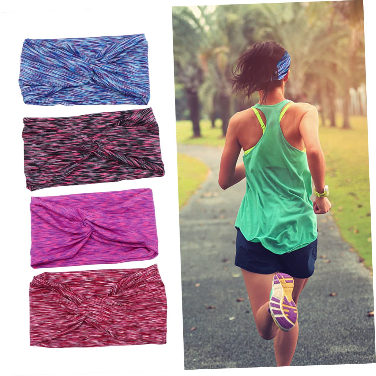 Sosoport 12stücke Teiliges Elastische Schweißabsorbierende Haarbänder Leuchtenden Farben Für Yoga Und Outdoor-aktivitäten Schnelltrocknend Und Atmungsaktiv