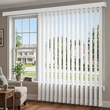 White Interiors Vertical Blinds for Patio Doors 78" 83" 88" 92" 98" 102" 108" 110" Privacy Blackout Sliding Glass Door Blinds, Cordless Panel Track Window Shades Accordion Room Divider108"W x 92"H