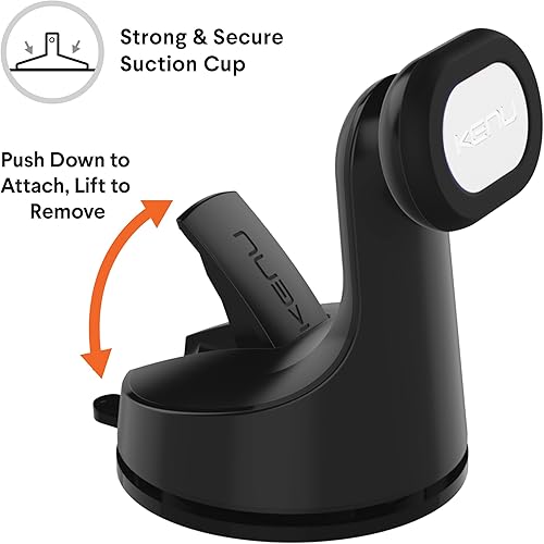 Miniatura 7 de Kenu Airbase - Soporte magnético para salpicadero y parabrisas de automóvil, soporte magnético para teléfono celular con pivote de 360 grados y
