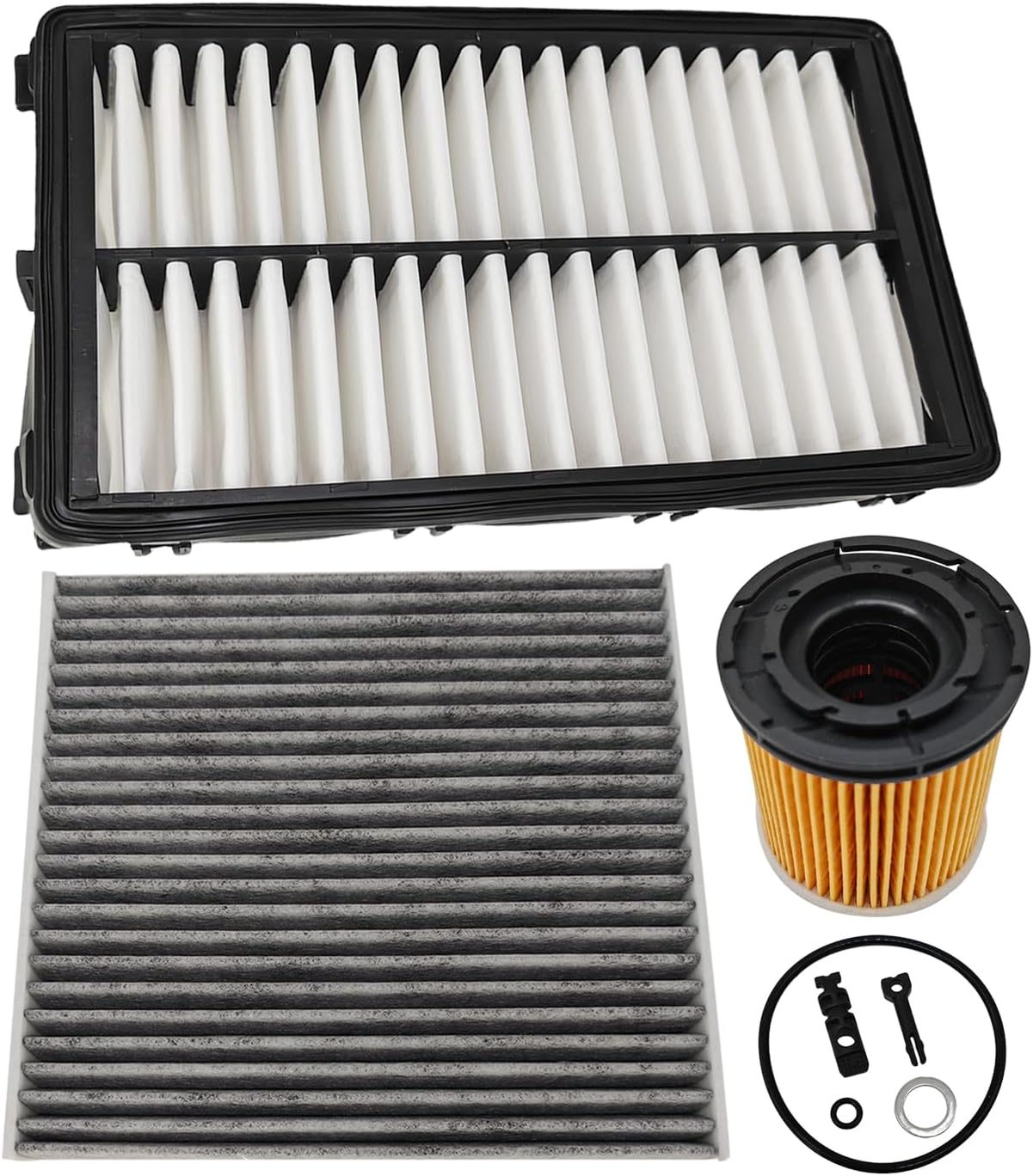 Engine & Cabin Air Filter & Oil Filter Fit for 2020-2023 Hyundai Sonata, 2022-2023 Hyundai Tucson, 2021-2024 Kia K5, Replace 28113-L1000 97133-N9100 26350-2M000 3 Pack