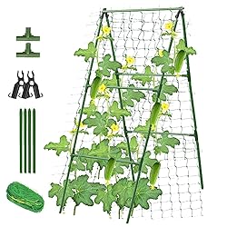 Cucumber Trellis Garden Trellis Arch Trellis, Tall Trellis for Climbing Plants Support Vegetable Peas Fruit Vine Outdoor A-Frame Trellis Suit for Small Plant not Heavy