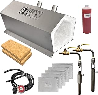 Mr Volcano Hero 2 - Portable Propane Forge (Complete Kit - Now with Superwool XTRA) MADE IN USA (Stainless Steel) Double Burner Artist Hobby Knife Making Tool Making Farrier Blacksmith